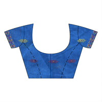 Thumbnail for Desh Bidesh Woven Handloom Cotton Silk Saree (Light Blue) - Distacart