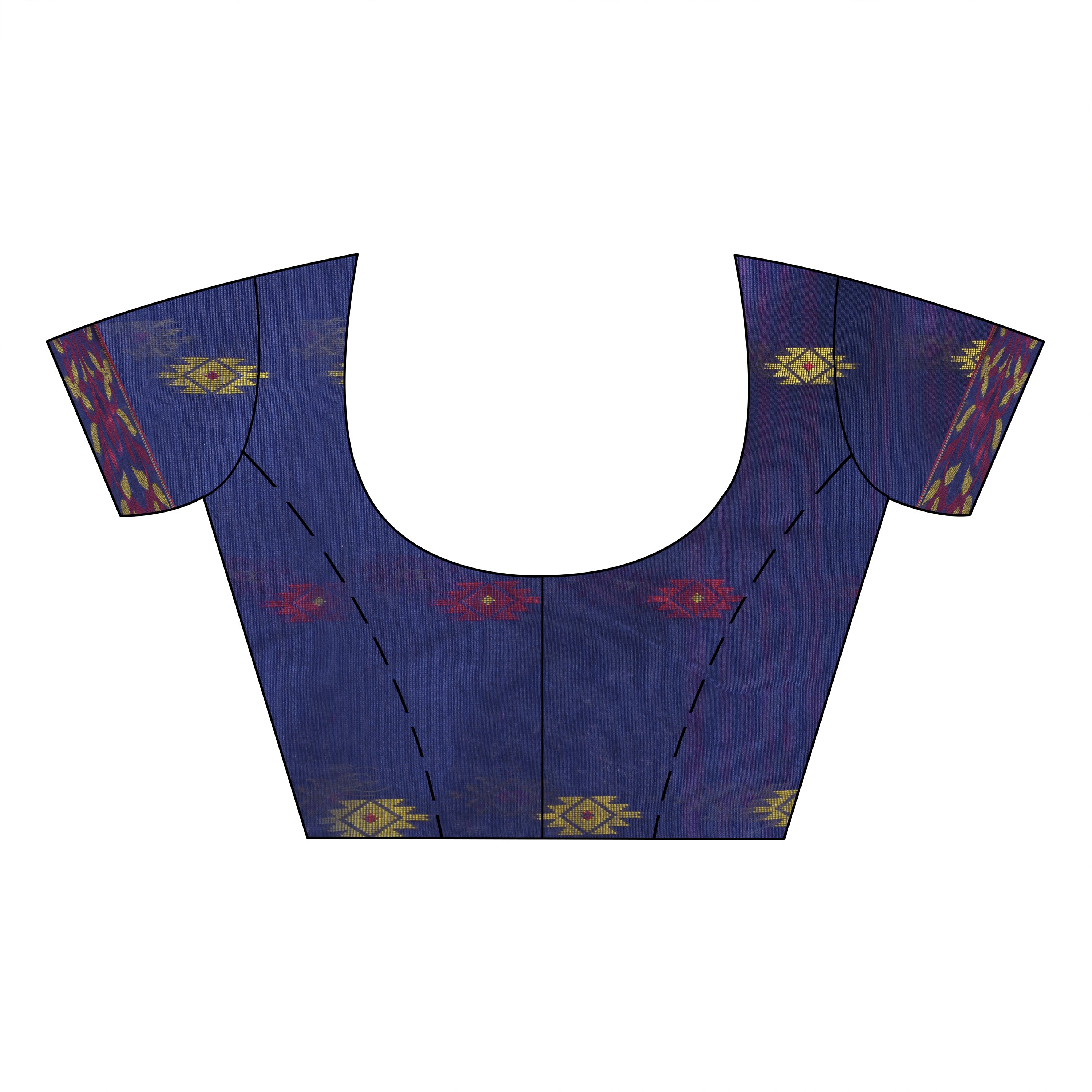 Desh Bidesh Woven Handloom Cotton Silk Saree (Blue) - Distacart