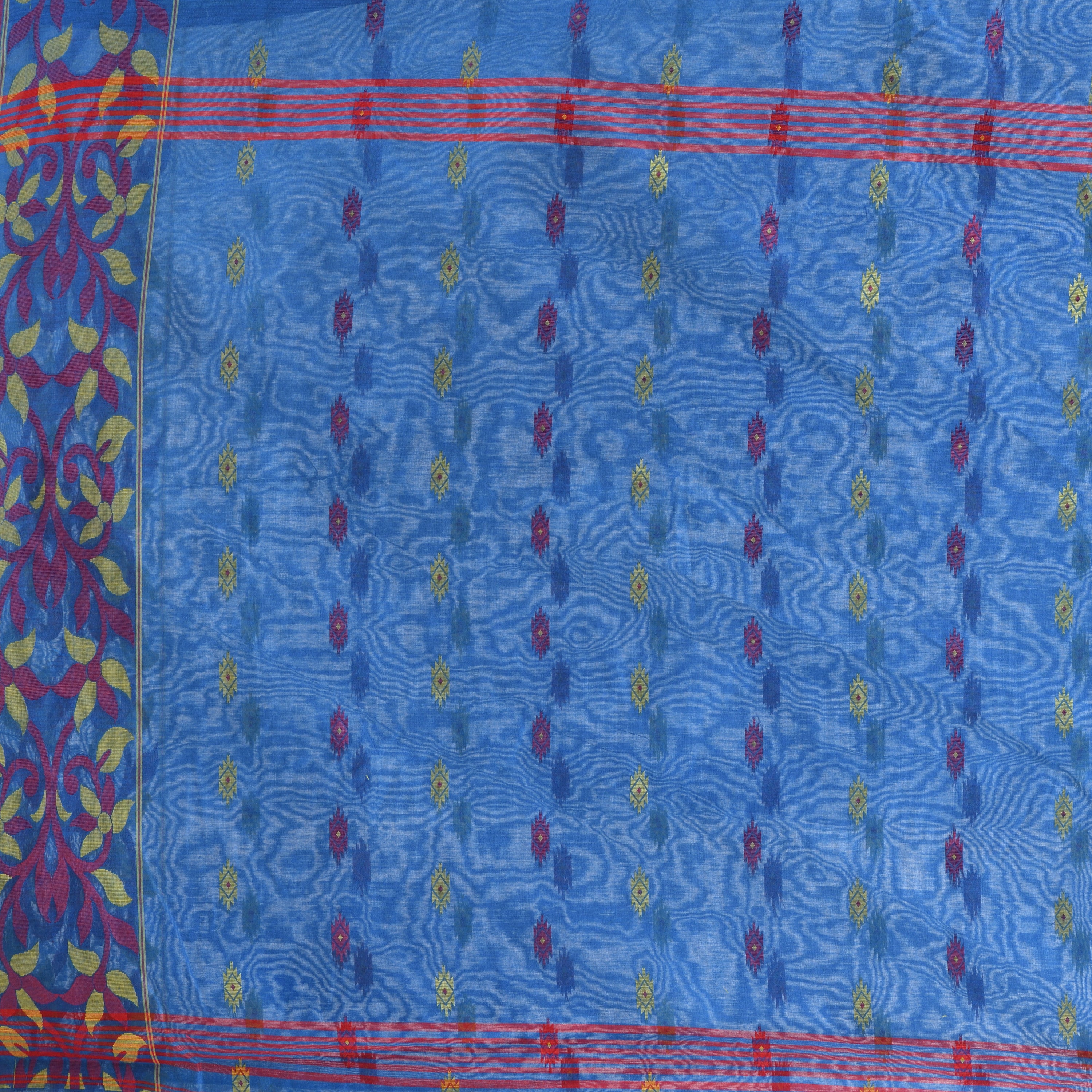 Desh Bidesh Woven Handloom Cotton Silk Saree (Light Blue) - Distacart