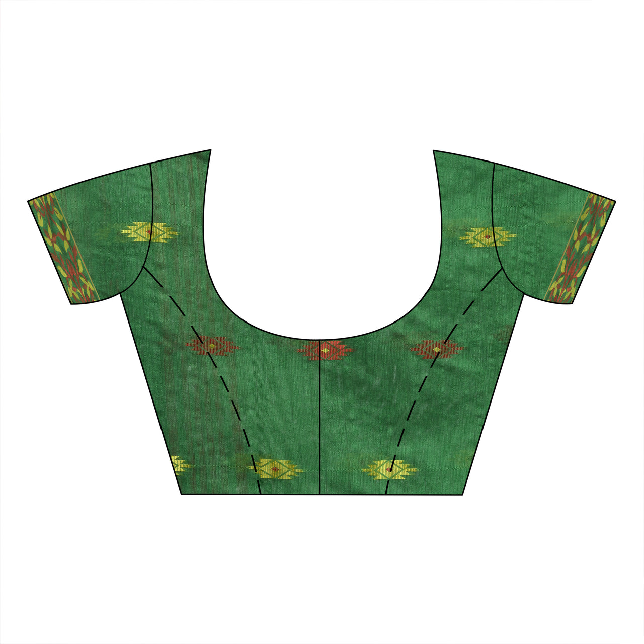 Desh Bidesh Woven Handloom Cotton Silk Saree (Green) - Distacart