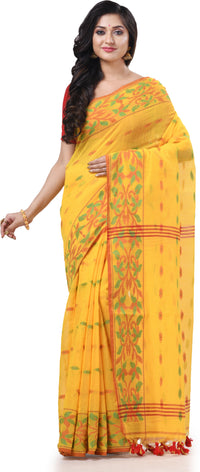 Thumbnail for Desh Bidesh Woven Handloom Cotton Silk Saree (Yellow) - Distacart