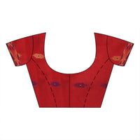 Thumbnail for Desh Bidesh Woven Handloom Cotton Silk Saree (Red) - Distacart