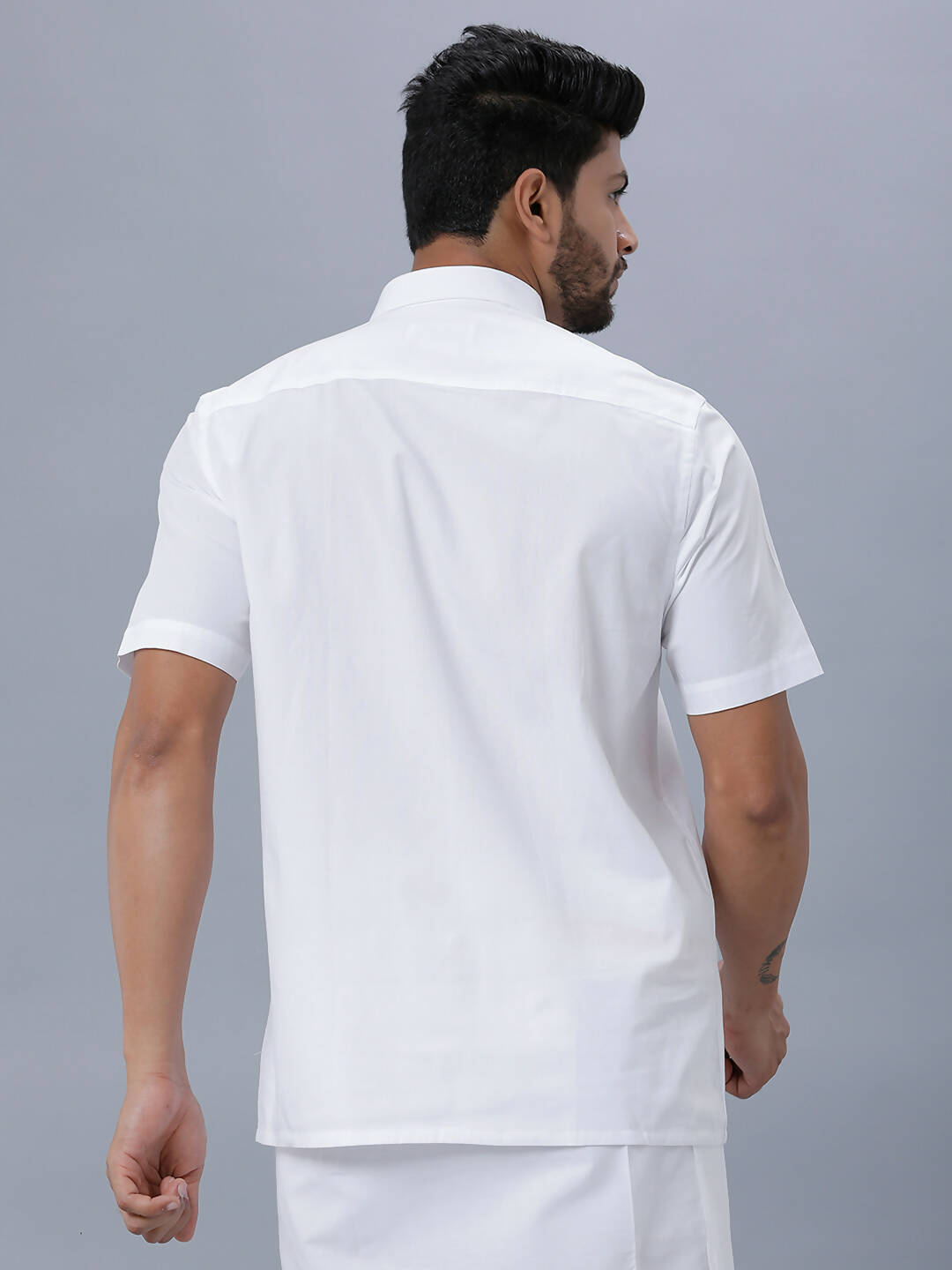 Ramraj Cotton Mens Half Sleeve Formal Poly Cotton White Shirt - Distacart