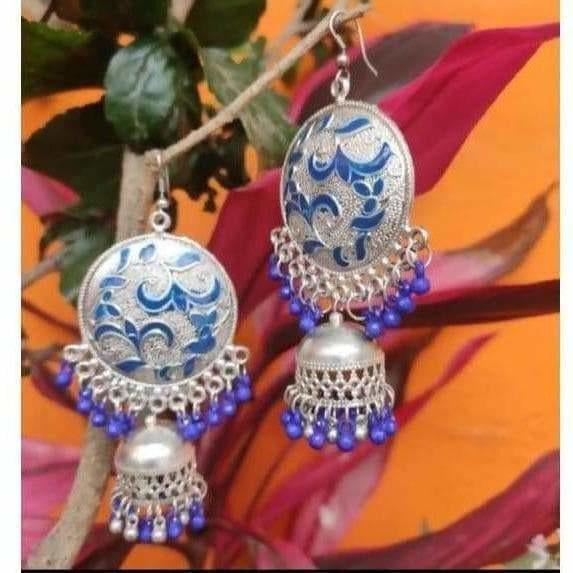 Traditional Meenakari Latkan Jhumka Earrings