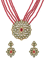 Thumbnail for NVR Women Gold-Plated Kundan Studded Jewellery Set - Distacart