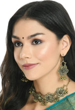 Thumbnail for Mominos Fashion Johar Kamal Golden-Plated Brass Finish Floral Desgin Choker For Women - Distacart