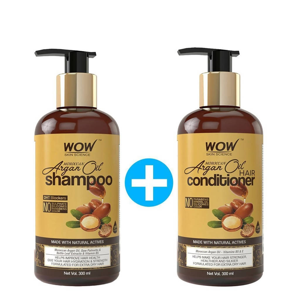 Wow Skin Science Moroccan Argan Oil Shampoo & Hair Conditioner - Distacart