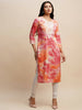 Pink Poly Rayon Tie dye Printed Straight Kurta - Samira - Distacart