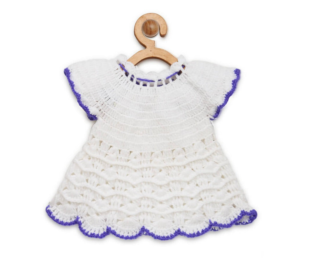 Chutput Kids Cute Design White Coloured Solid Frock - Distacart