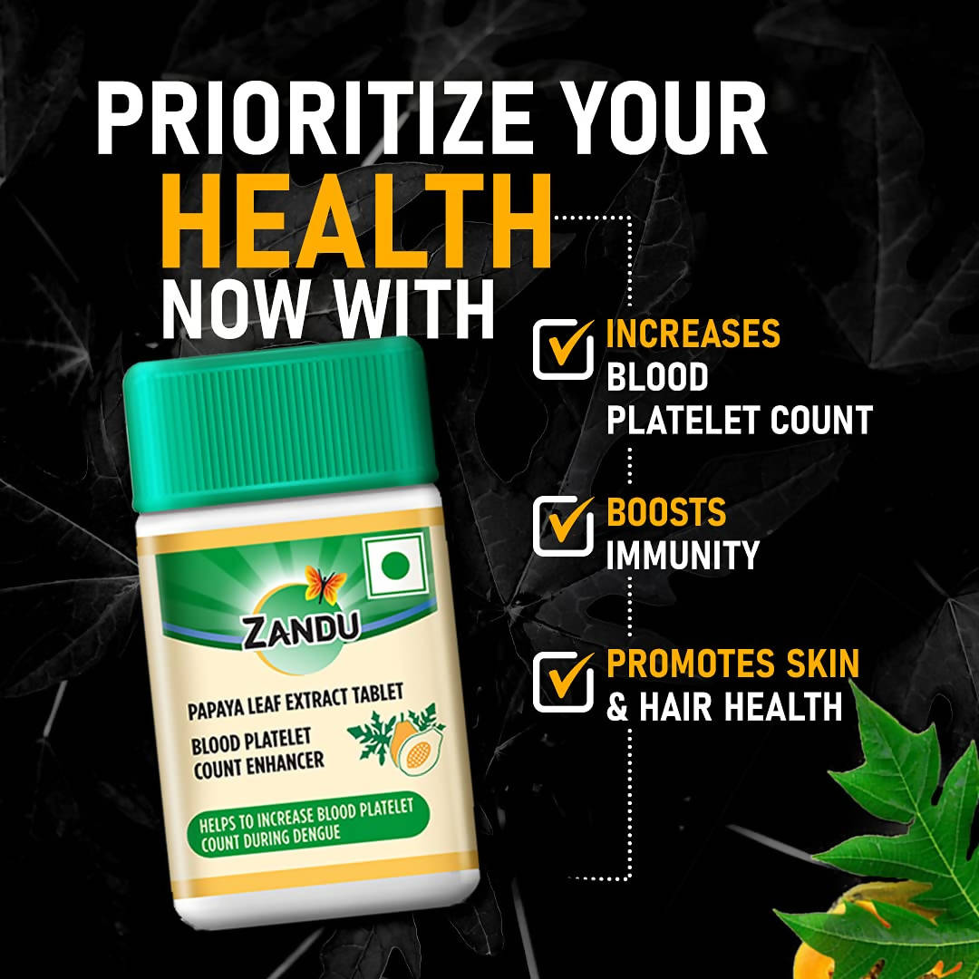 Buy Zandu Papaya Leaf Extract Tablets Online at Best Price Distacart