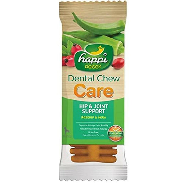 Happi Doggy Dental Chew Care Hip & Joint Support Rosehip & Okra - Distacart