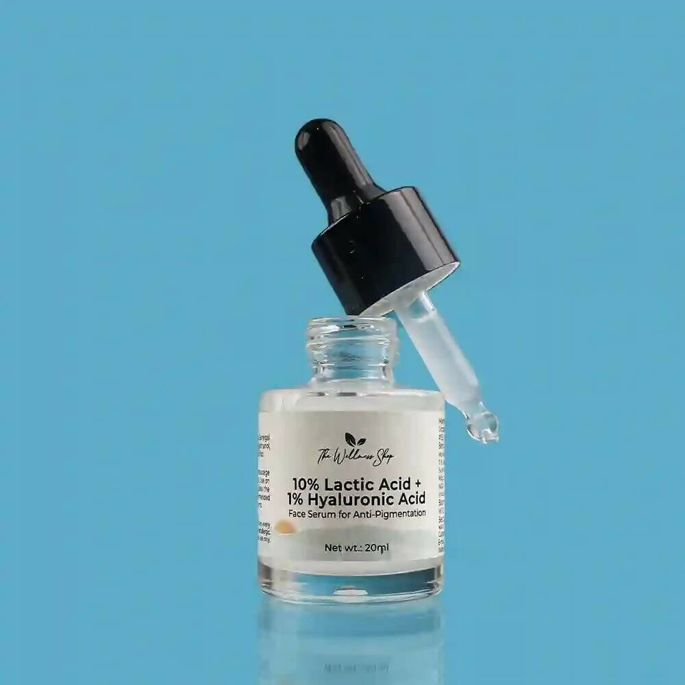 The Wellness Shop 10% Lactic Acid, 1% Hyaluronic Acid Face Serum - Distacart