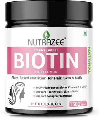 Nutrazee Natural Plant-Based Biotin 10000+MCG - Distacart