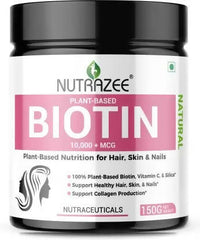Thumbnail for Nutrazee Natural Plant-Based Biotin 10000+MCG - Distacart