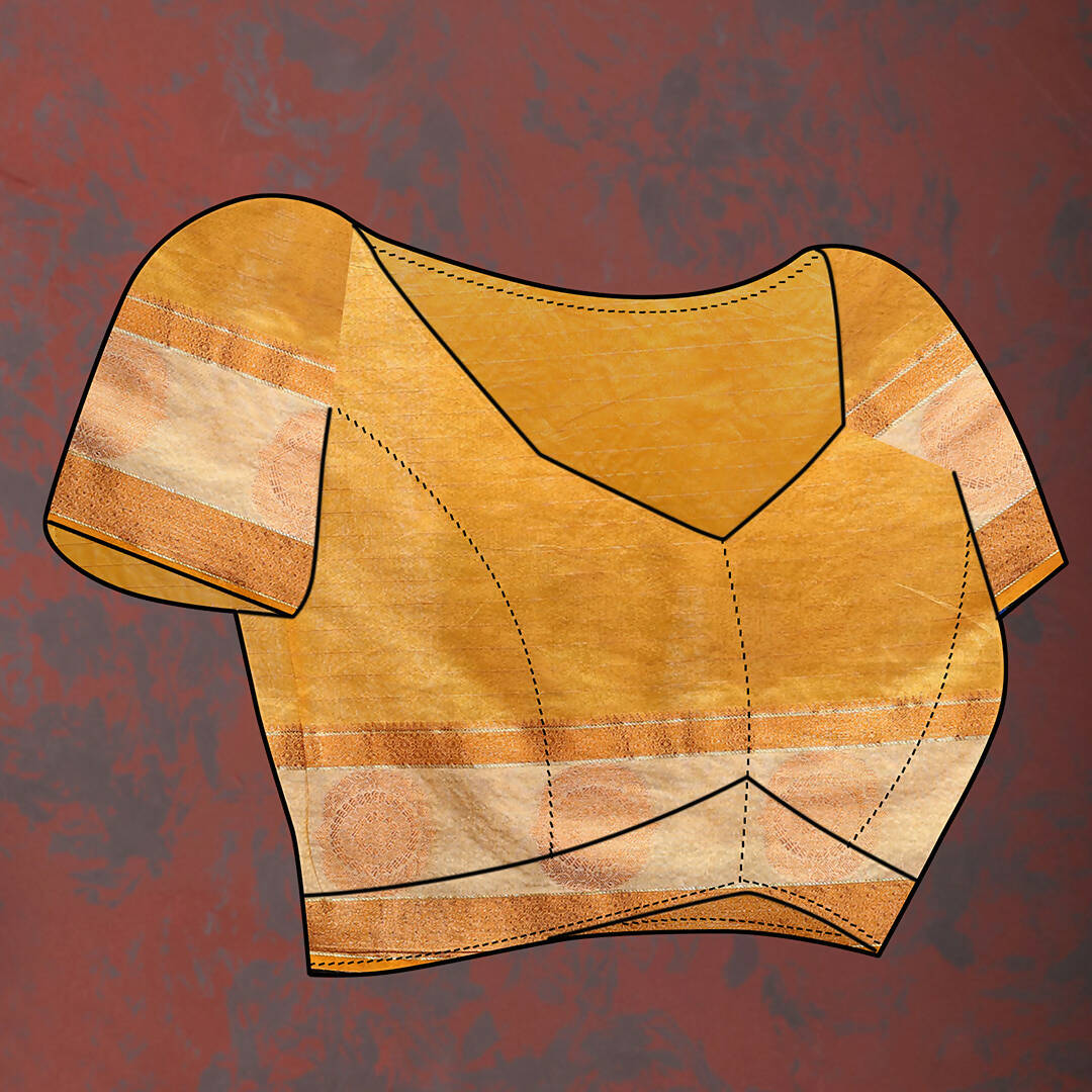 Lorenvalley Fashion Orange Cotton with Woven Design Zari Weaving Saree - Distacart