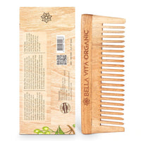 Thumbnail for Bella Vita Organic Wide Teeth Wooden Comb for Detangled Hair