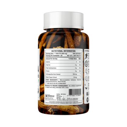 BM Wellness Ashwagandha Organic 800 mg Tablets - Distacart