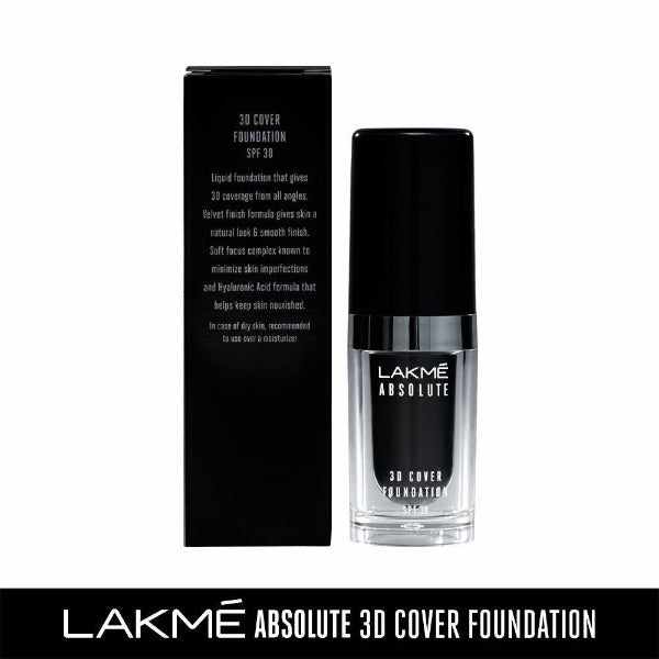Lakme Absolute 3D Cover Foundation - Warm Natural (15 Ml) - Distacart