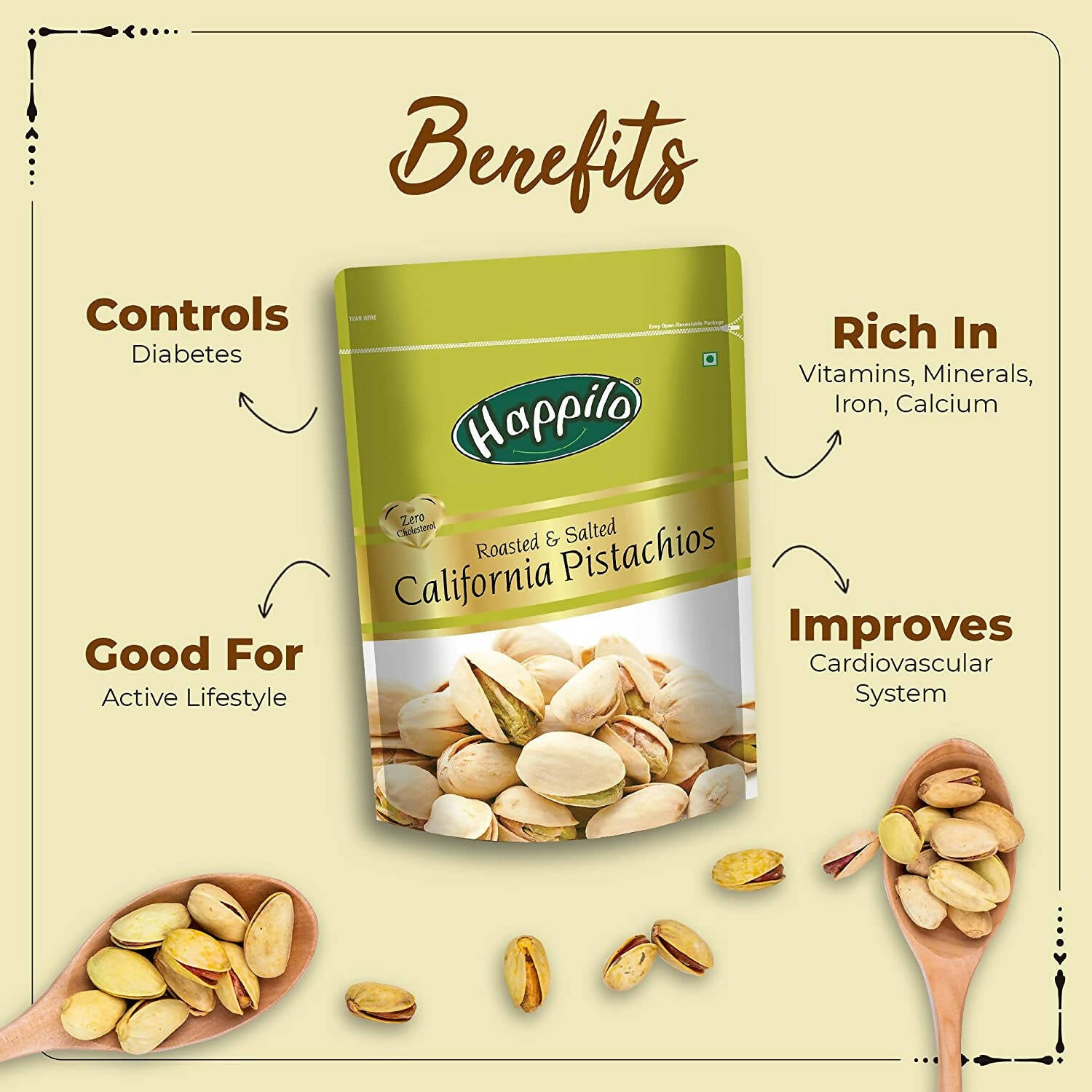 Happilo Premium Dry Fruit Combo (Almond, Cashews, Pistachios & Inshell Walnuts) - Distacart
