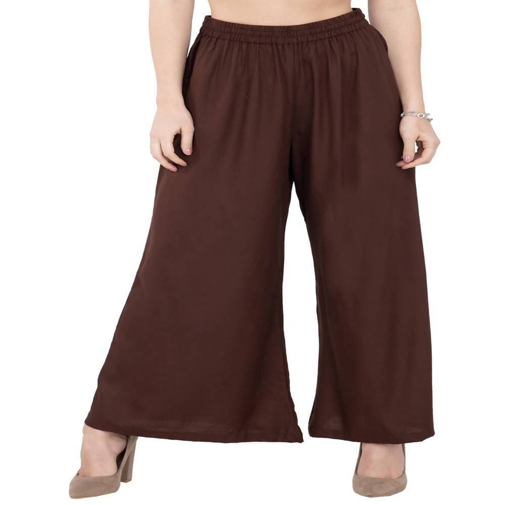 Lagi Women's Brown Solid Palazzo (PLZ04J)
