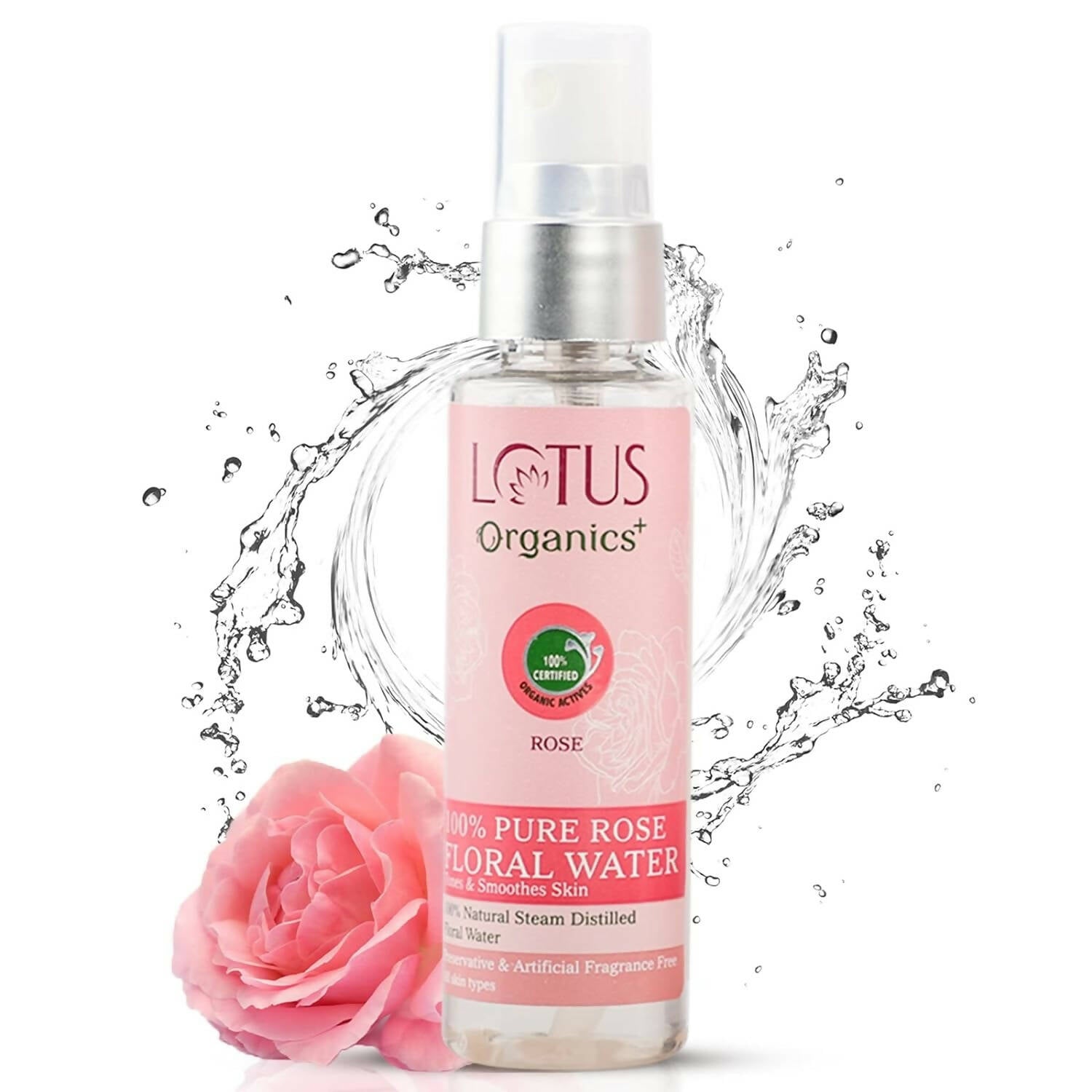 Lotus Organics+ 100% Pure Rose Floral Water - Distacart