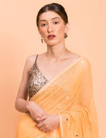Thumbnail for Suta Yellow Embellished Sequinned Pure Cotton Saree - Distacart