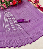 Thumbnail for DEIANA'S Beautiful Golden Jari with New Design Soft Lichi Silk Saree - Purple - Distacart