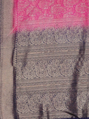Kalamandir Ethnic Motifs Dark Pink Silk Blend Saree
