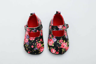 Tiny Bugs Girls Flowral Print Infants Booties - Black - Distacart