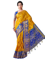 Thumbnail for Mimosa Women's Gold Kanjivaram Art Silk Saree - Distacart
