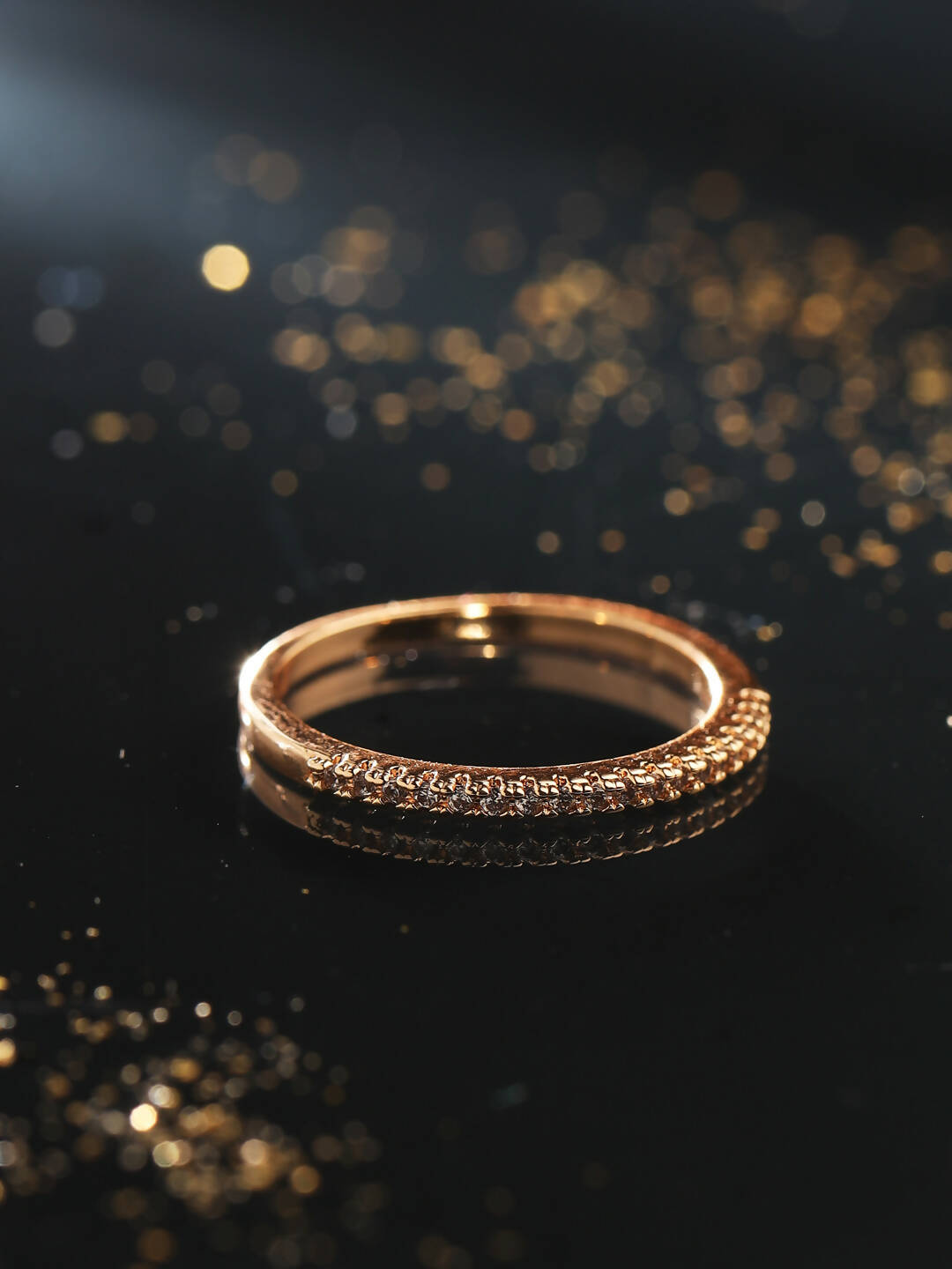 NVR Women's Gold-Plated Stylish Ring With Ad Stones - Distacart