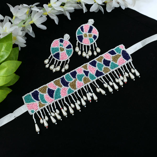 Mominos Fashion Johar Kamal Handicraft Multi Pearls Necklace with Earrings For Women - Distacart