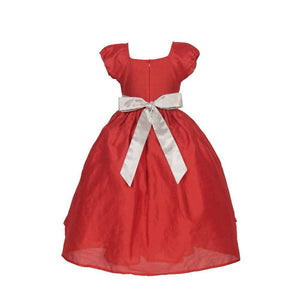 Asmaani Baby Girl's Red Color Satin A-Line Maxi Full Length Dress (AS-DRESS_22014) - Distacart