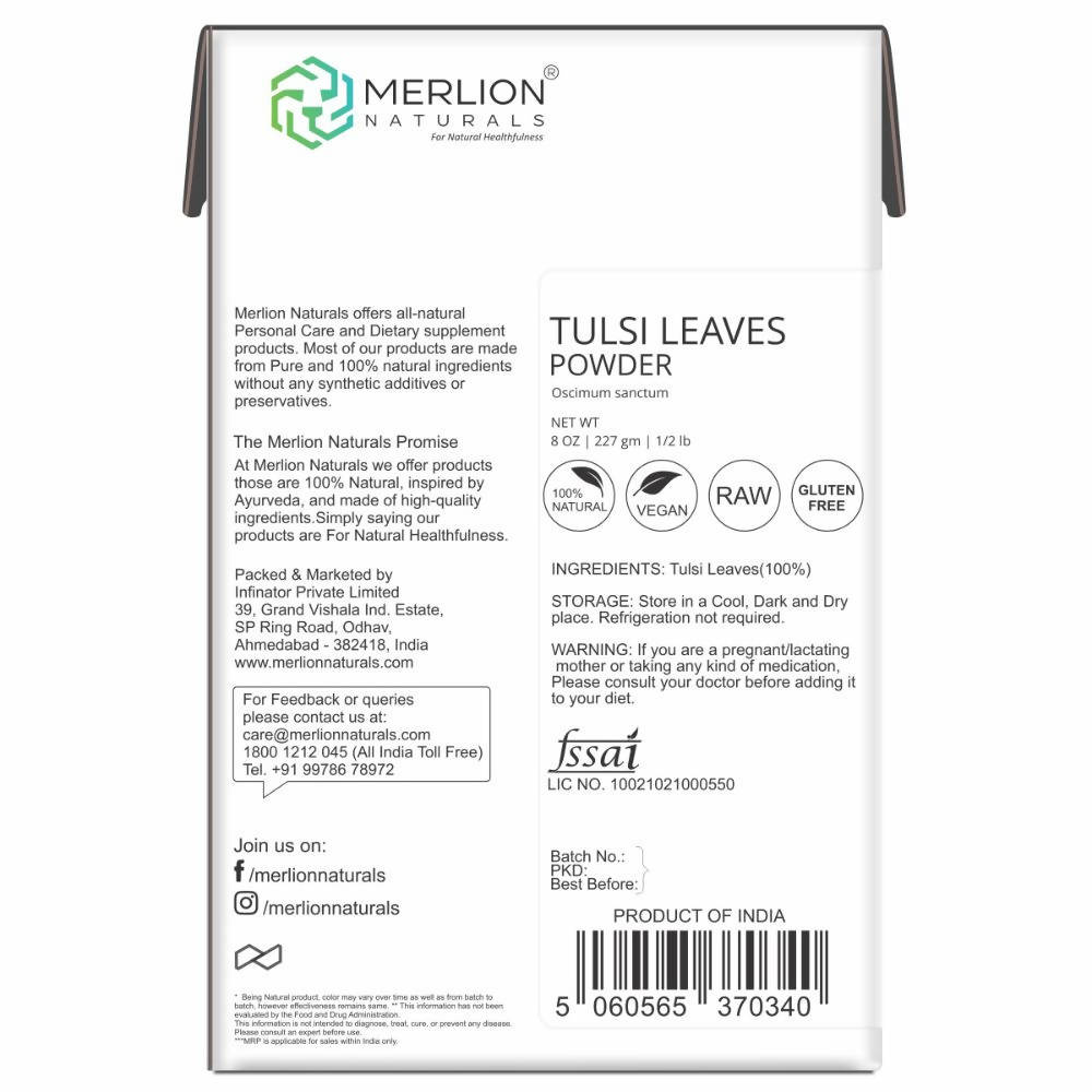 Merlion Naturals Tulsi Leaves Powder - Distacart