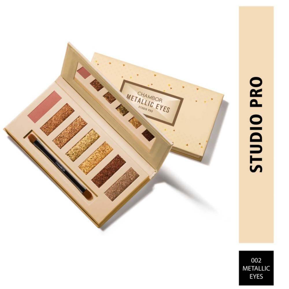 Chambor Studio Pro Eye Shadow Palette Makeup - 002 Metallic Eyes - Distacart