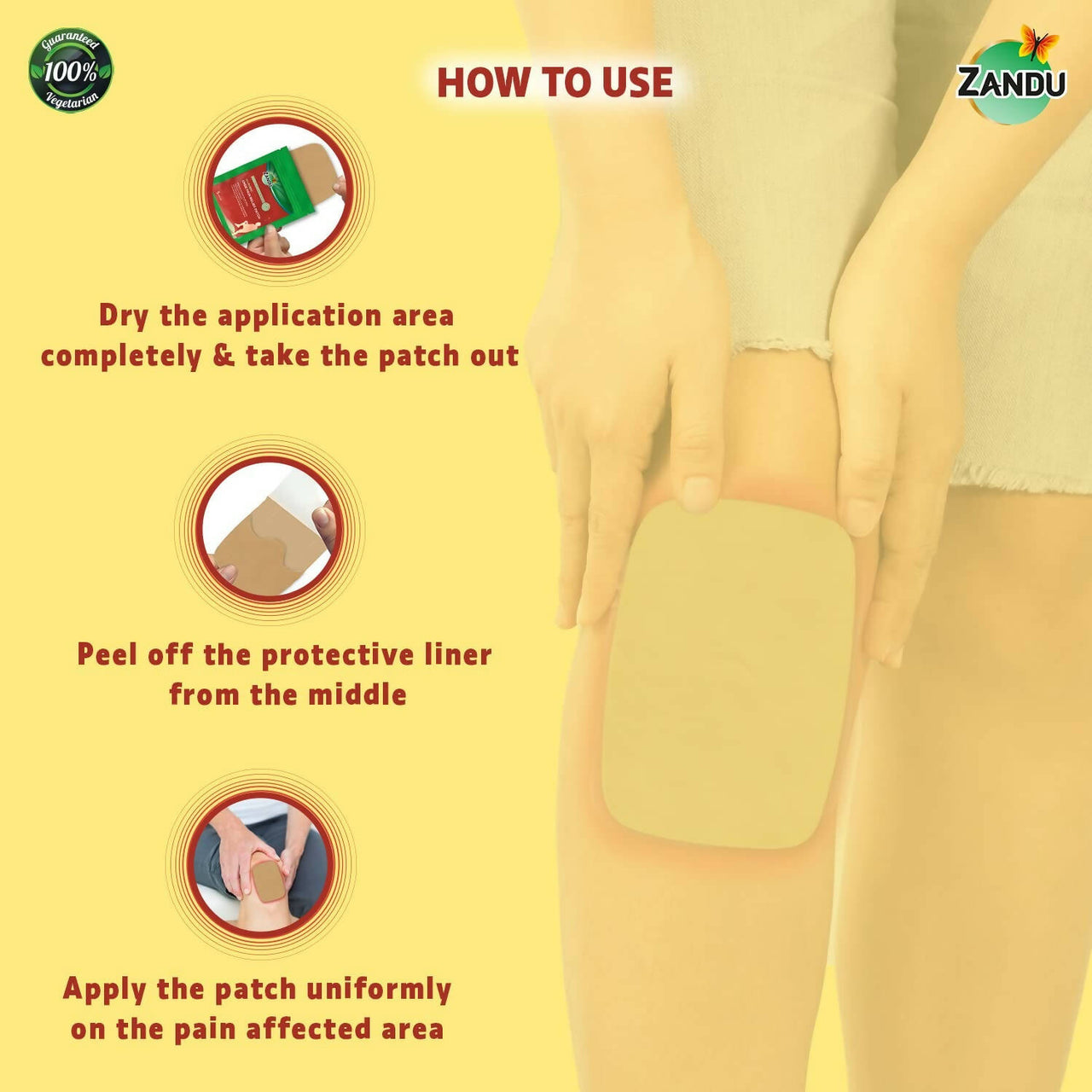 Zandu Ayurvedic Knee Pain Relief Patch - Distacart