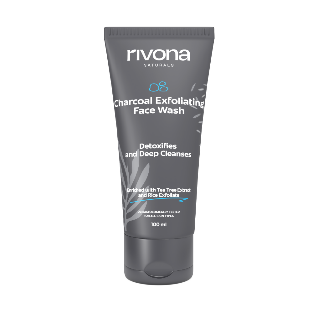Rivona Naturals Charcoal Exfoliating Face Wash - Distacart
