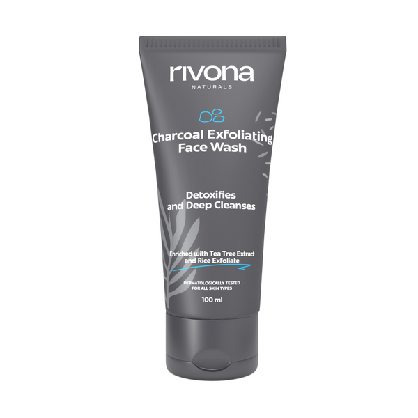 Rivona Naturals Charcoal Exfoliating Face Wash - Distacart