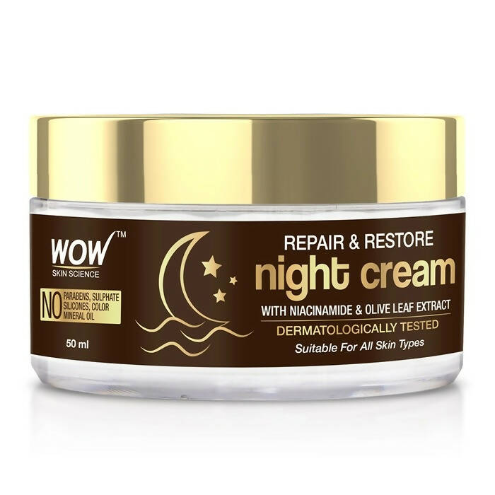 Wow Skin Science Night Cream With Niacinamide & Olive Leaf Extract - Distacart