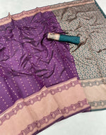 Thumbnail for DEIANA'S Beautiful Golden Jari with New Design Soft Lichi Silk Saree - Majenta - Distacart