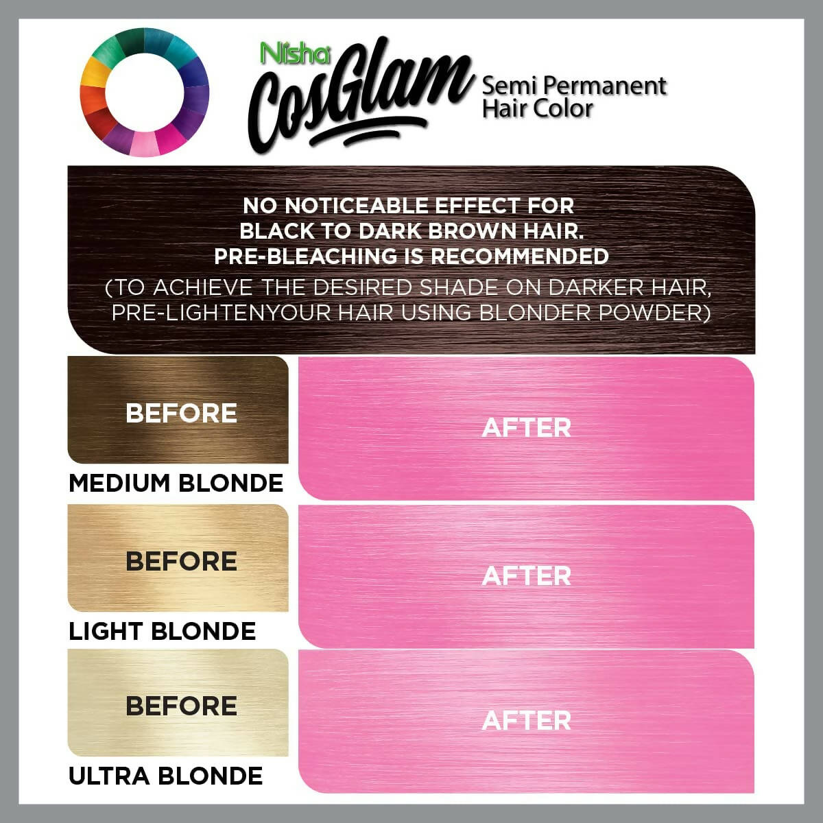 Nisha Cosglam Semi Permanent Hair Color 11 Soft Pink - Distacart