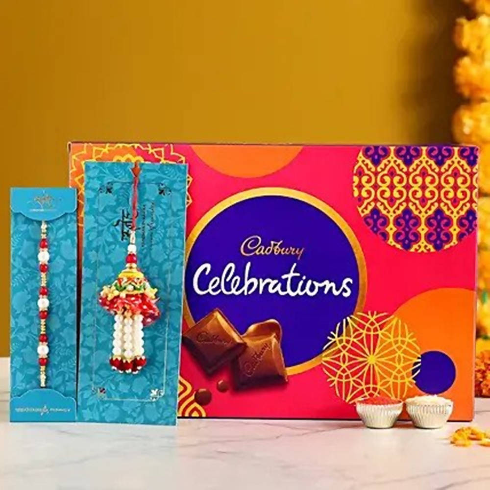 Pearl & Lumba Rakhi With Celebrations Combo