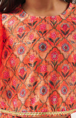 Thumbnail for Lil Drama Raangoli Girls Orange Lehanga Choli Set - Distacart