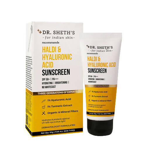 Dr. Sheth's Haldi & Hyaluronic Acid Sunscreen - Distacart