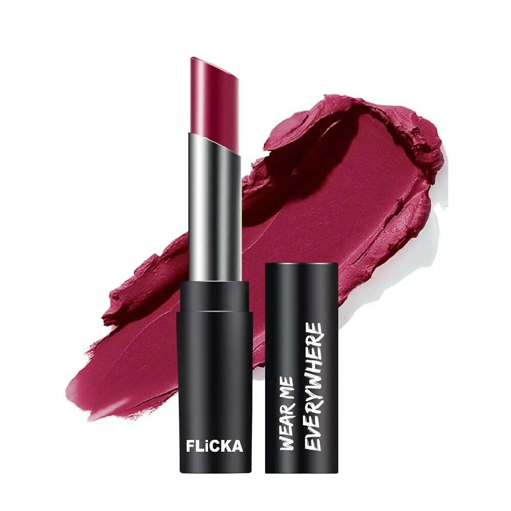 FLiCKA Wear Me Everywhere Creamy Matte Lipstick Mauve Mountain - Maroon - Distacart