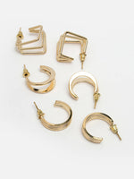 Thumbnail for NVR Women Gold-Toned Circular Hoop Earrings - Distacart