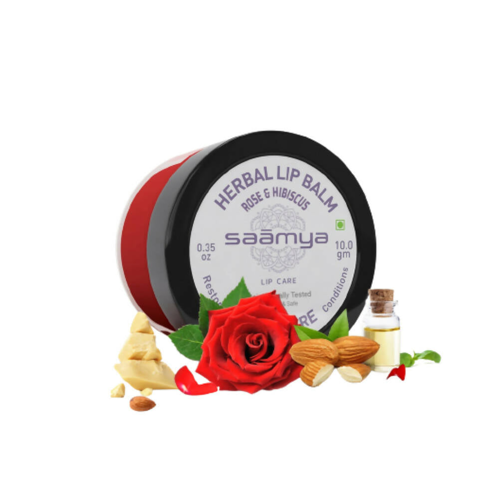 Saamya Daily Care Herbal Lip Balm - Rose & Hibiscus - Distacart