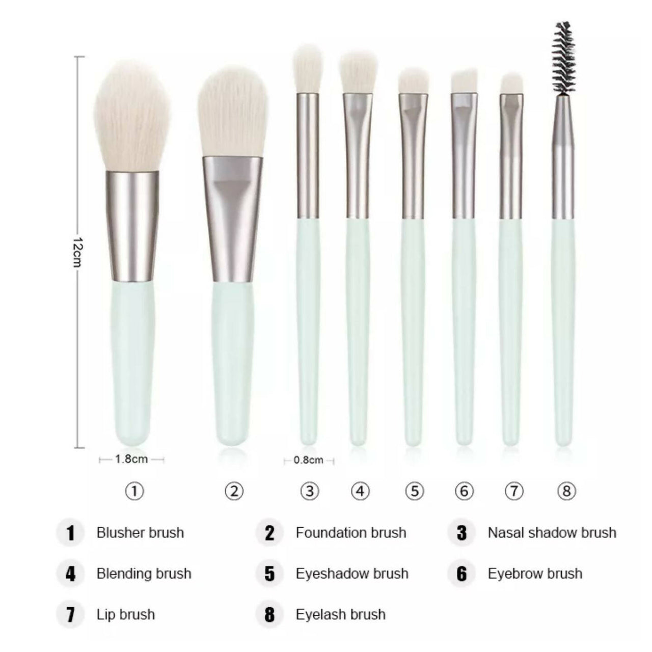Favon Pack of 8 Professional Makeup Brushes with Free Pouch - Distacart