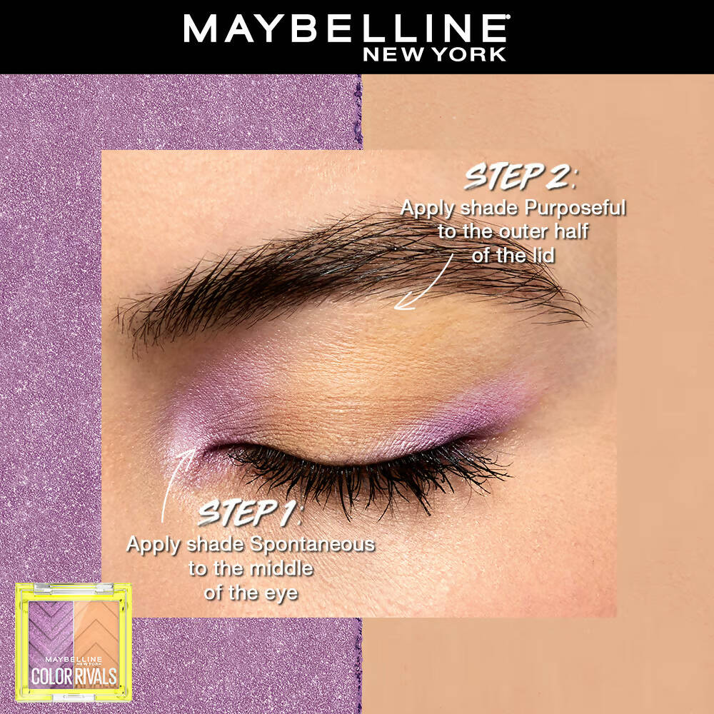 Maybelline New York Color Rivals Longwear Eyeshadow Duo - Spontenous X Purposeful - Distacart