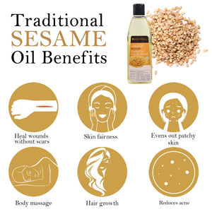 Soulflower Coldpressed Sesame Carrier Oil Pure & Natural Benefits